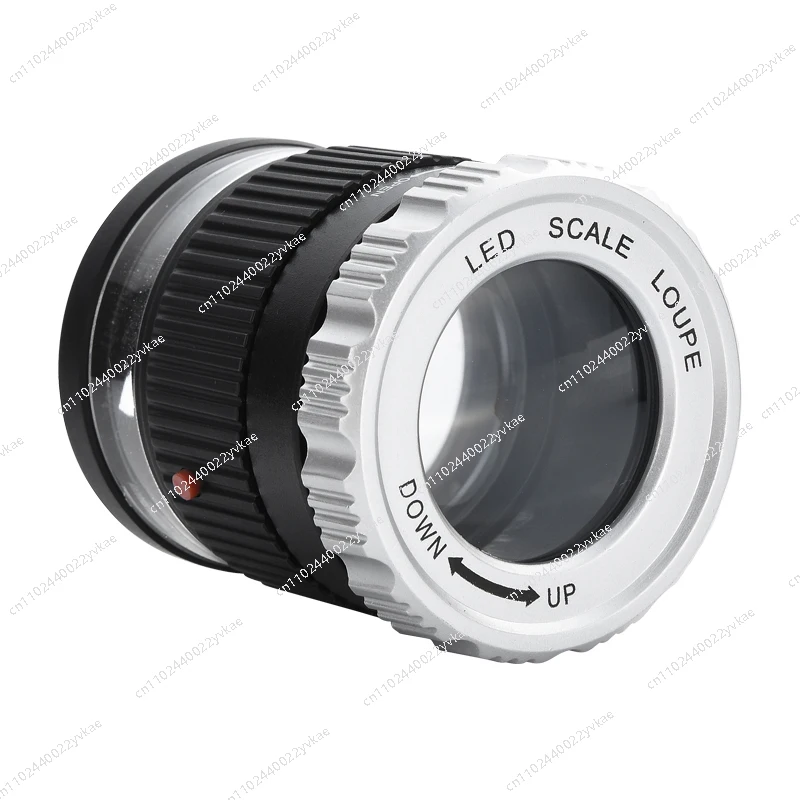 

40 times double lens magnifying glass with scale with lamp high definition measurement maintenance printing
