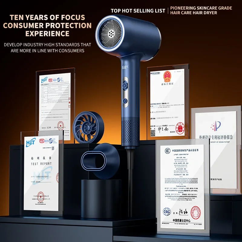 Intelligent Display High-speed Hair Dryer 110v 220v High-power Negative Ion Hair Care Hair Dryer