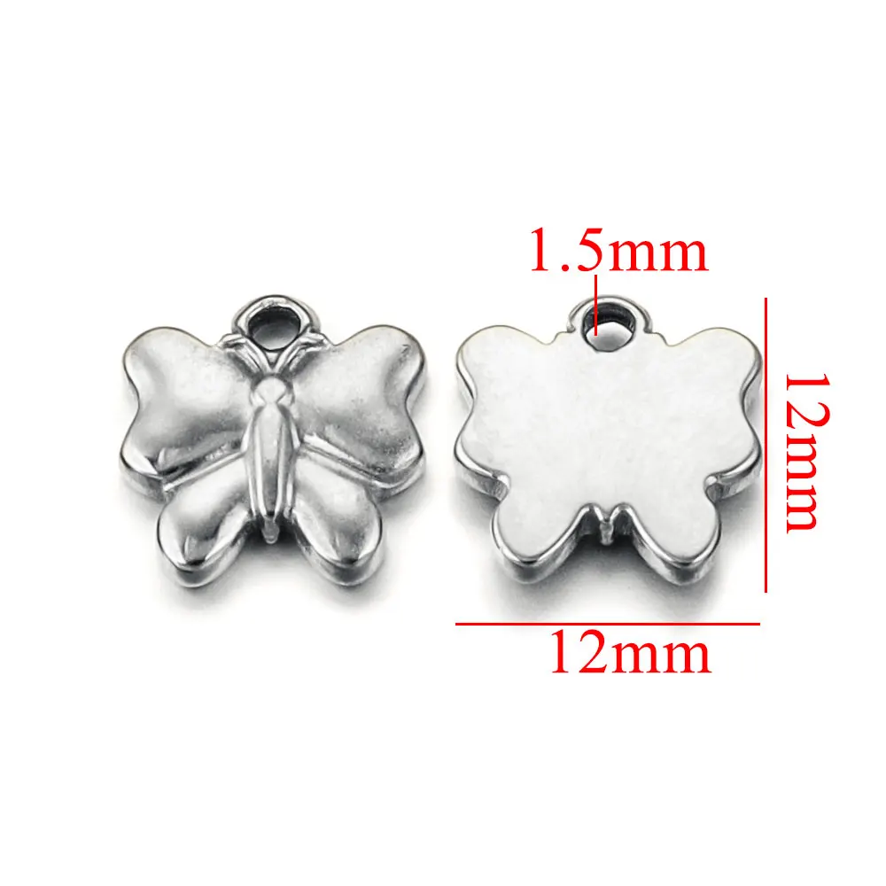 10Pcs Stainless Steel Gold-plated Small Charm Sun Flower Pendants