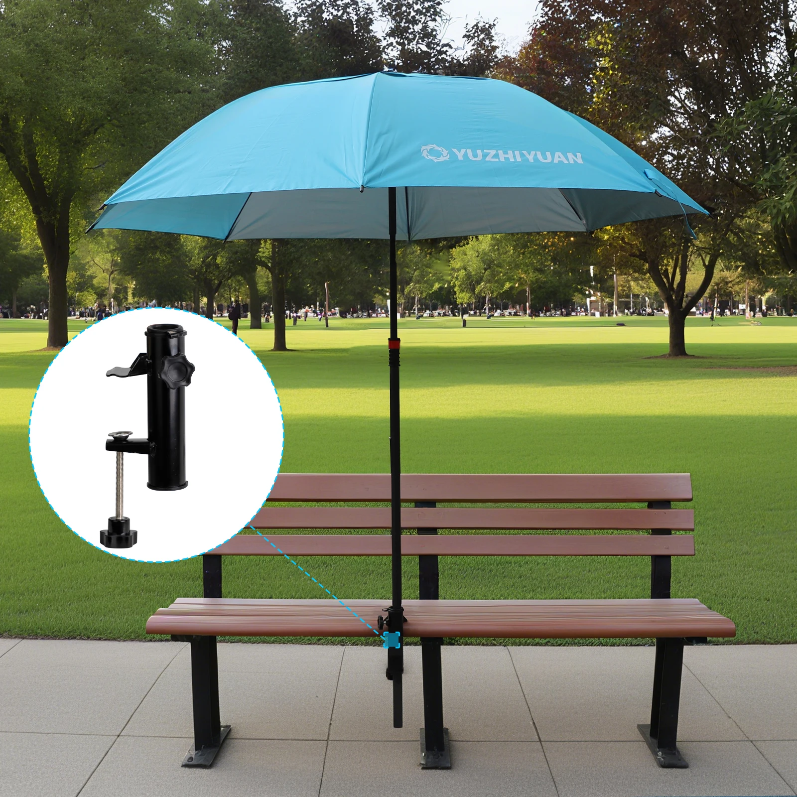 قطعة واحدة من حامل المظلة، مع تركيبات قابلة للتعديل، حامل مظلة خارجي، مناسب للباحات والطوابق والخارجية