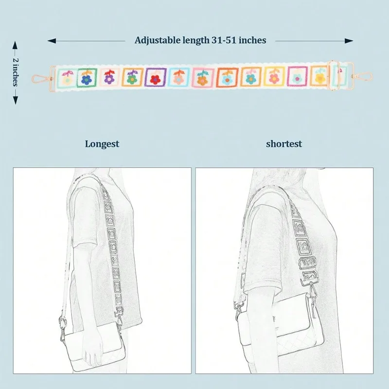 DIY вышивка винтажный стиль плечевой ремень многоцелевой модный кошелек аксессуары для сумок регулируемый удобный ремень для аксессуаров