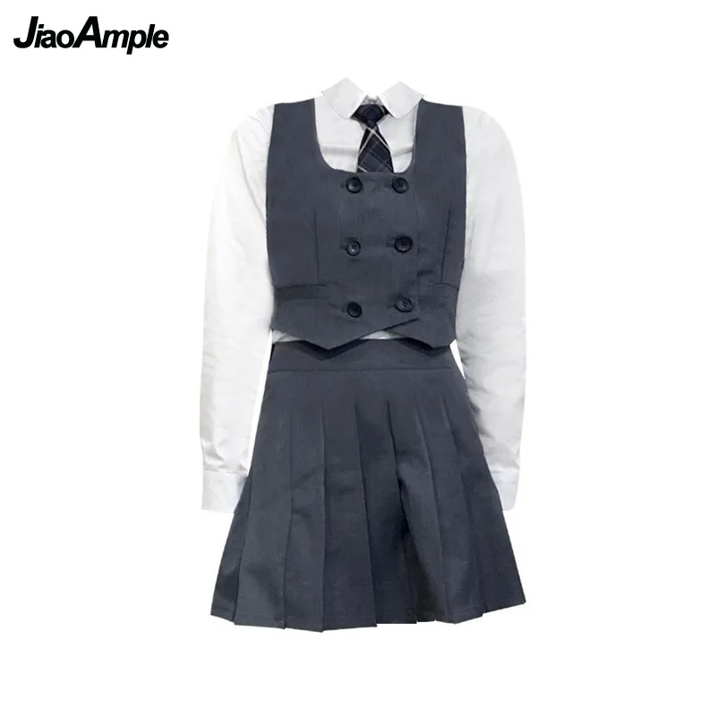 JK Women\'s Shirt Tie Vest Pleated Skirts 1 or 4 Pcs Set 2022 New Spring Summer Preppy Style Clothing Japanese School Uniform