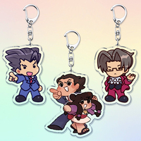 Anime Ace Attorney Keychain Accessories Bag Phoenix Wright Miles Edgeworth Maya Fey Apollo Justice Keyrings Jewelry Fans Gifts