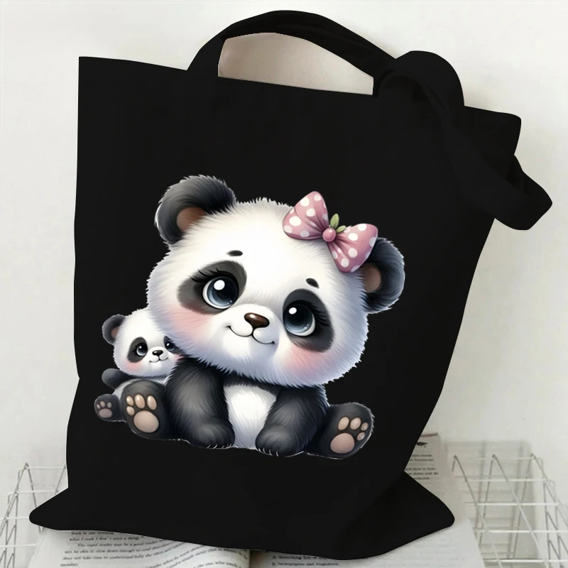 Sac fourre-tout imprimé de dessin animé pour femmes, sac à main en toile, sac à provisions pour étudiants, sac à main Y2K, KrasnoFunny, animal mignon, amoureux de la mode