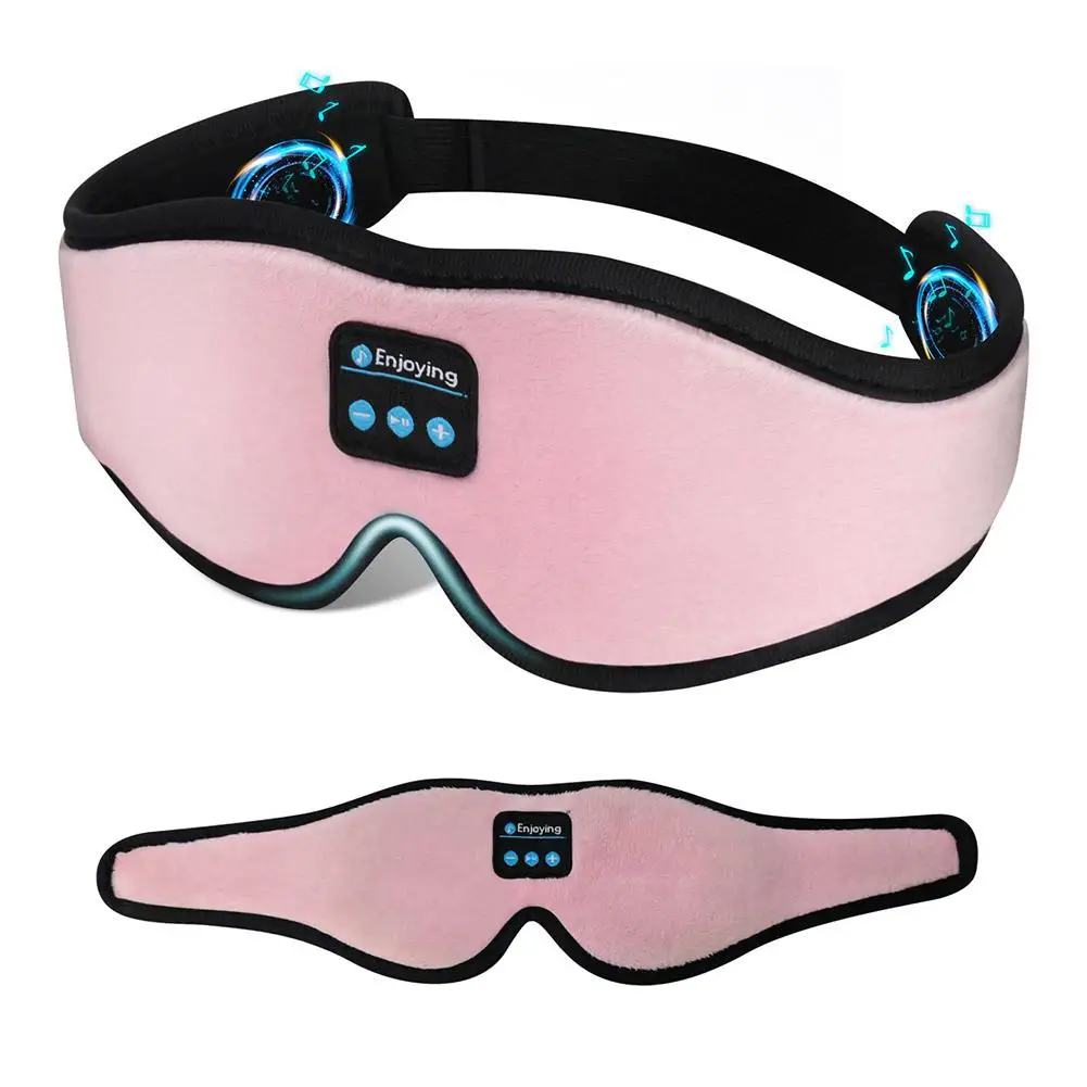 1 個ピンク Bluetooth 睡眠ヘッドフォン 3D アイマスクワイヤレスヘッドバンドソフト弾性快適な音楽イヤホン睡眠マスク