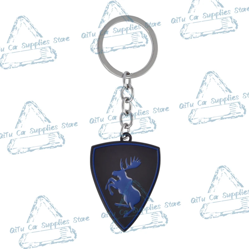 Auto Prancing Herten Logo Sleutelhanger Badge Sleutelhanger 3D Metalen Sleutelhanger Ring Houder Voor Volvo R Ontwerp V50 V60 XC40 XC60 EX30 EX90 EM90