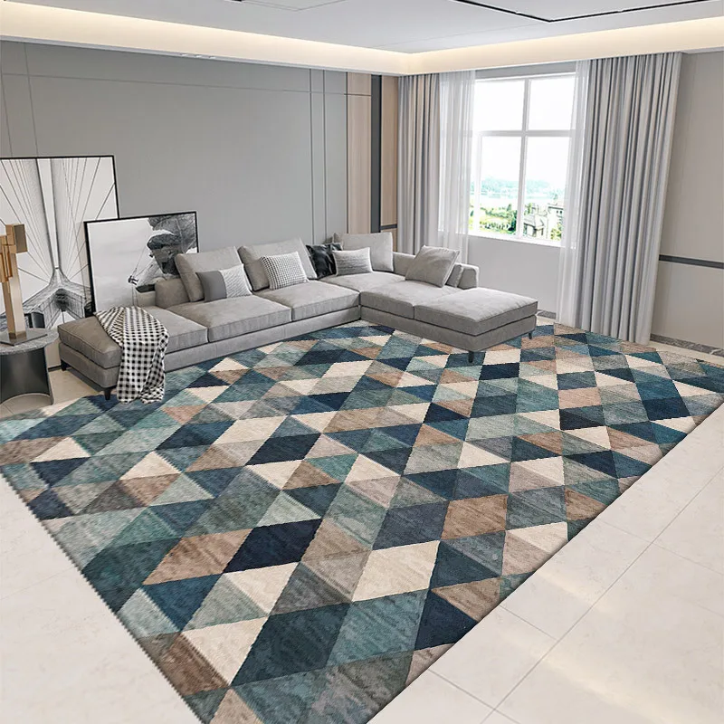 VIKAMA Nordischer geometrischer Druck, Wohnzimmer, Schlafzimmer, Kristallsamt, rutschfest, schmutzabweisend und pflegeleicht, Heimdekoration