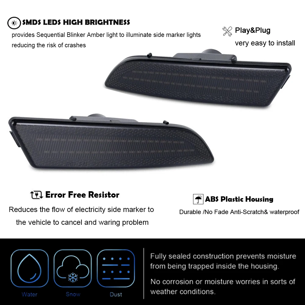 2 قطعة المصد الخلفي LED المدخن الجانب ماركر بدوره مصباح إشارة لكرايسلر كروس فاير 2004-2008 اكسسوارات السيارات تحذير مصباح أحمر