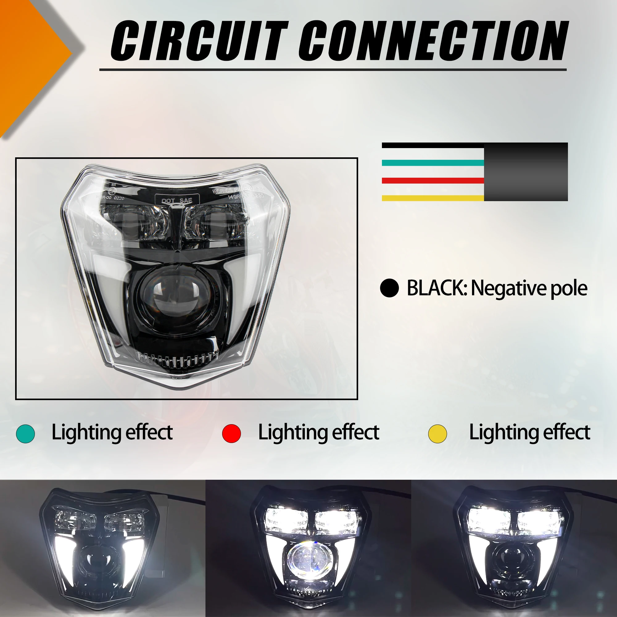 For KTM 690 SMCR Enduro Motocross LED Headlight DRL XCW EXC EXCF 250 300 350 450 500 Motorcycle Headlamp Modified Accessories