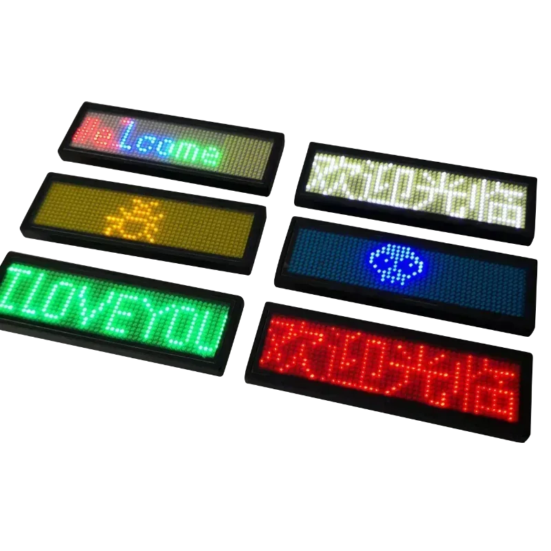 New DIY Programmable Scrolling Message Bluetooth Led Digital Badge Rechargeable Multiple Languages Durable LED Badge Sign Module