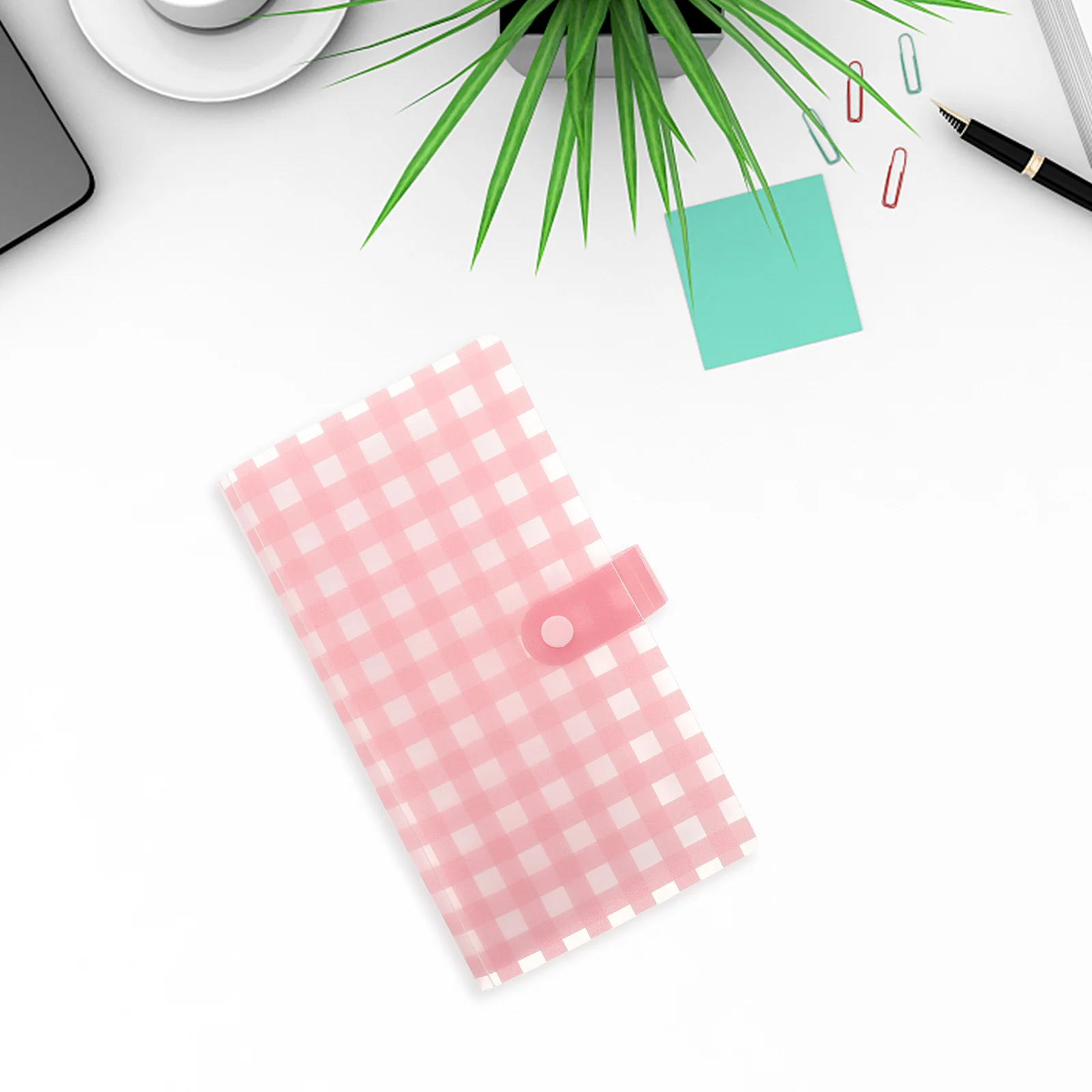 

Frosted Card Holder Photocard Album 240 Slots Cartoon Grid Pattern Compact Portable Organizer Book Business Cards