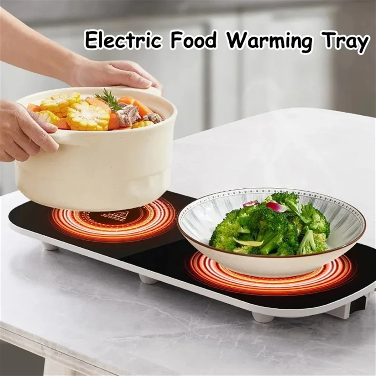 NEW Food Electric Warming Plate Warmer Hot Placemat Plate Placemat Long Lasting Warming Plates for Home Dinner Plate White