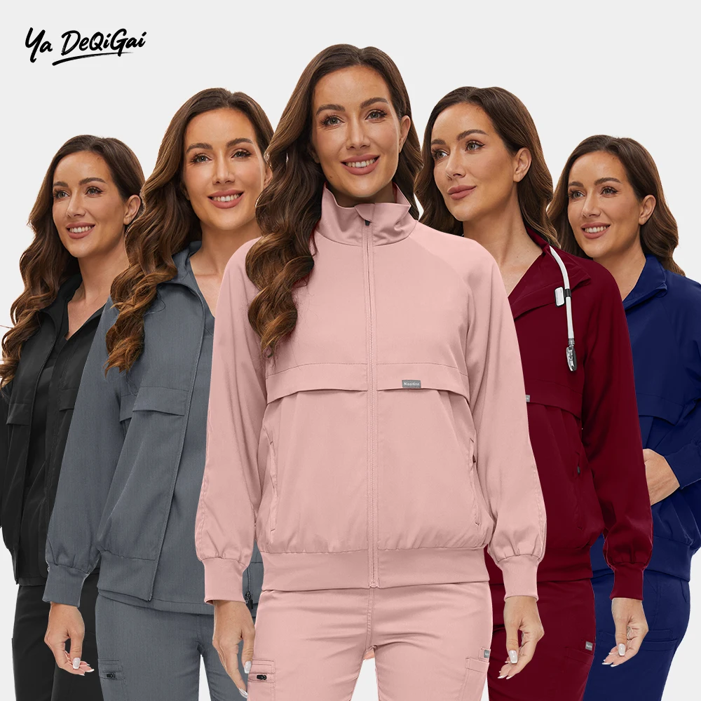 

Surgical Jacket Medical Work Top Multi Colored Long Sleeved Warm Uniforms Doctor Nurse Scrubs Tops High-quality Outerwear Unisex