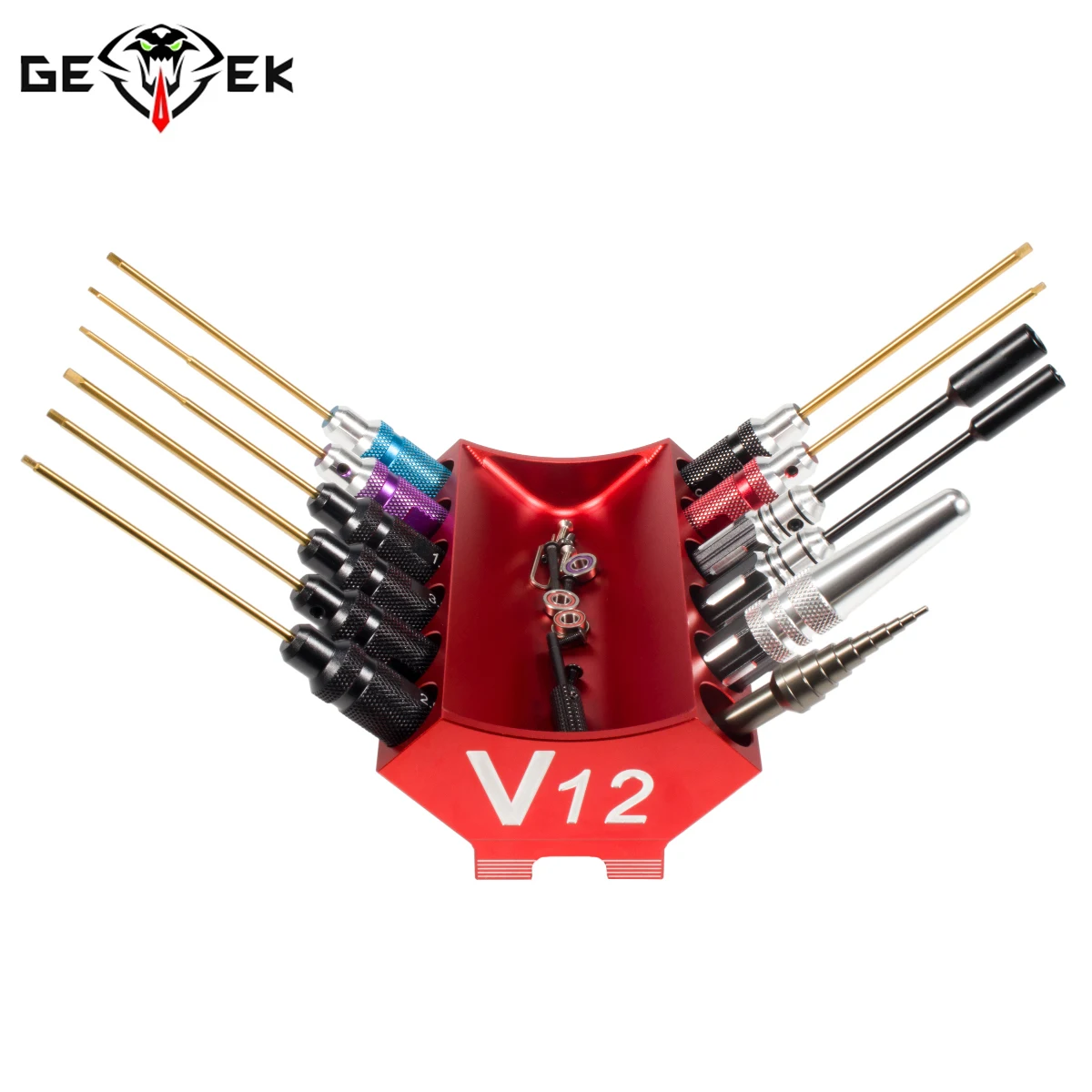 

Aluminum V12 Engine RC Tool Stand Screwdriver Organizer Screw Tray for Rock Crawler Drift Car Boat Airplane FPV Drone Helicopter