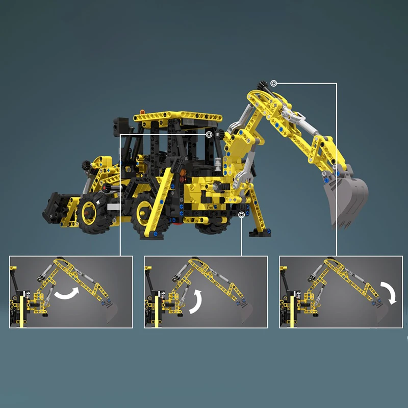 1120 قطعة Moc مدينة الهندسة JCB 3CX المدمجة حفار نموذج التكنولوجيا اللبنات الإبداعية الأطفال الطوب اللعب هدية