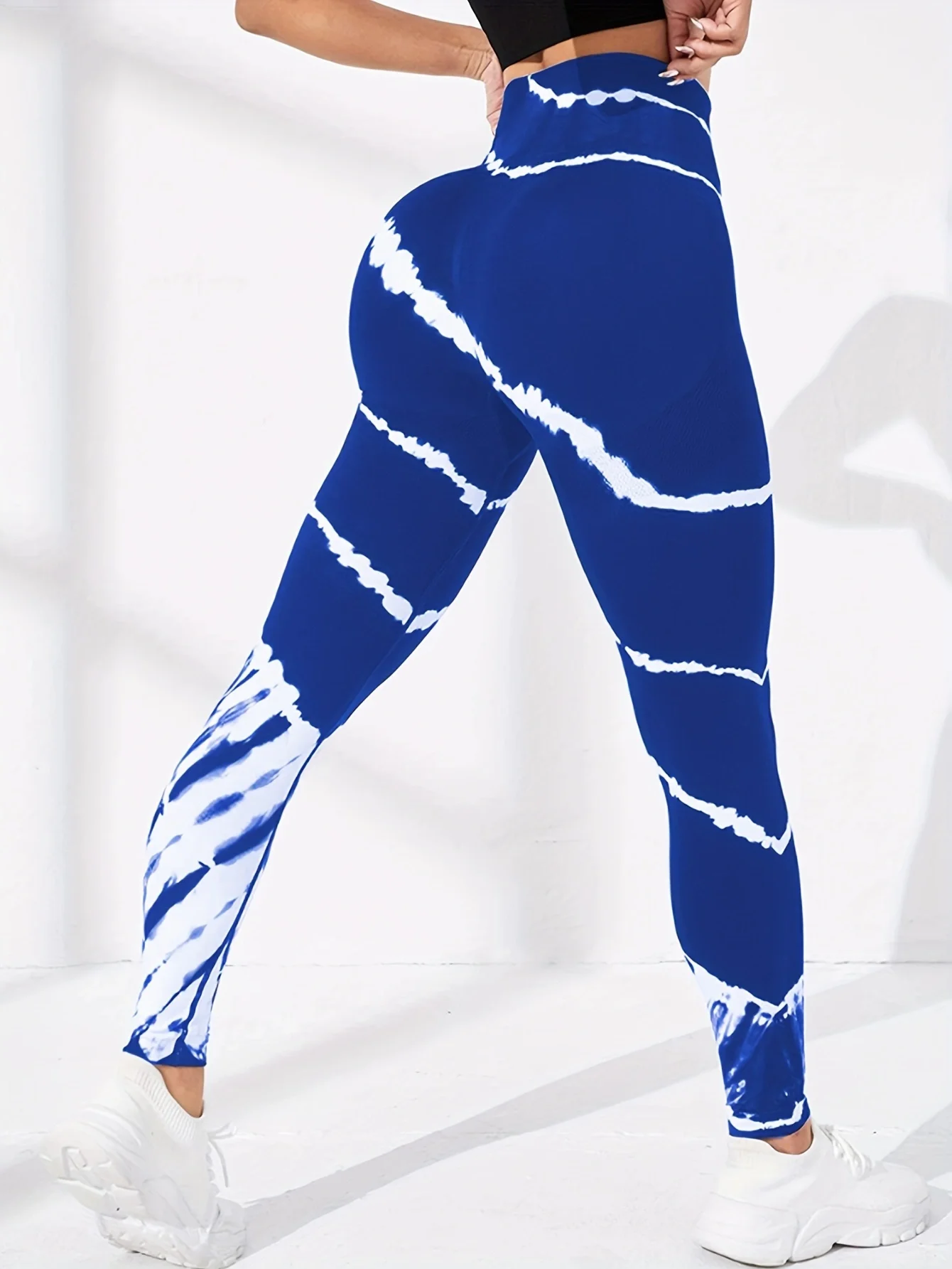 Women's High Waist Elastic Tie-Dye Yoga Pants Slim Fit Sports Leggings