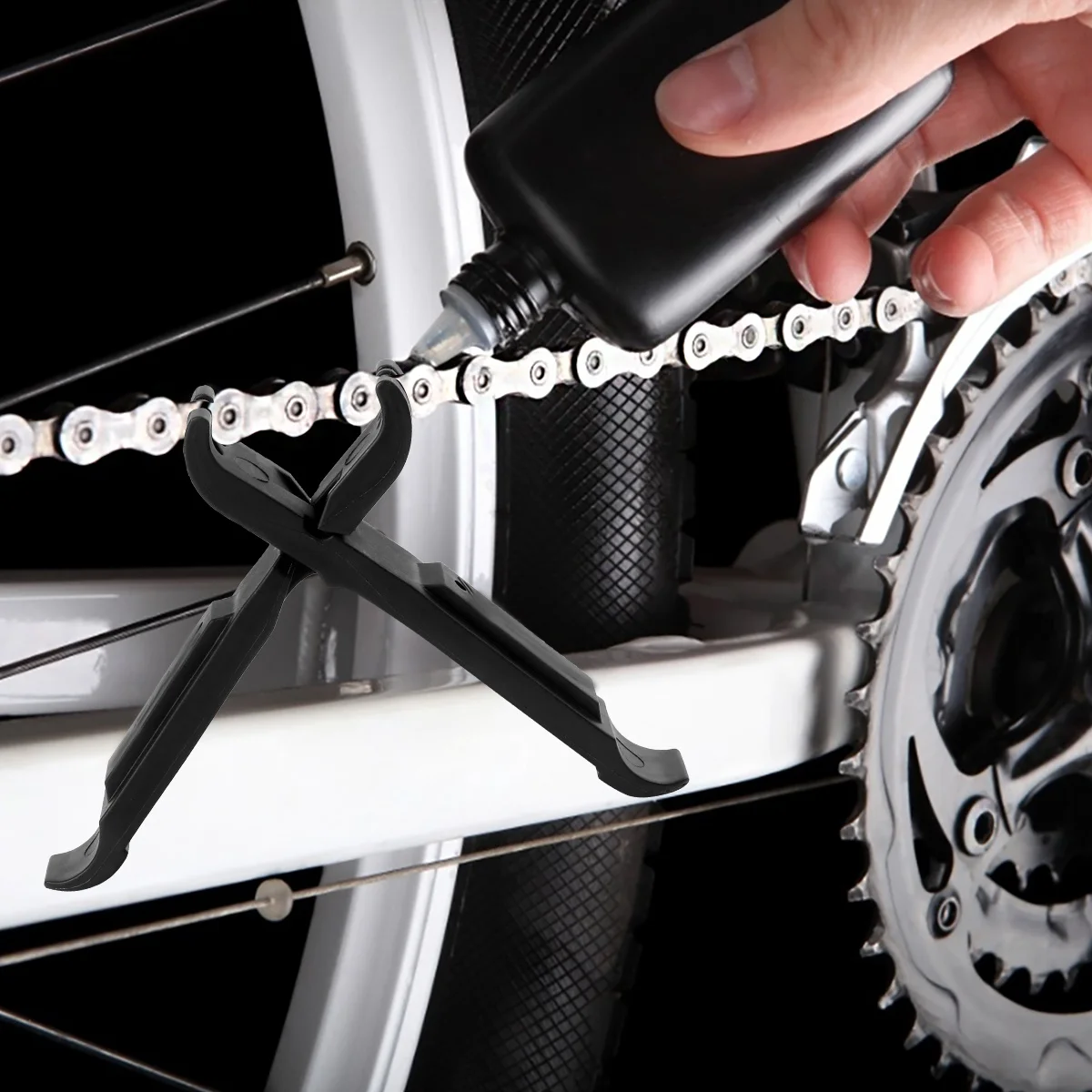 2Pcs Bike Tire Spoon Durable Plastic Multi-Functional Cycling Tool Lightweight Repair Opener Pry Bar Stick Black