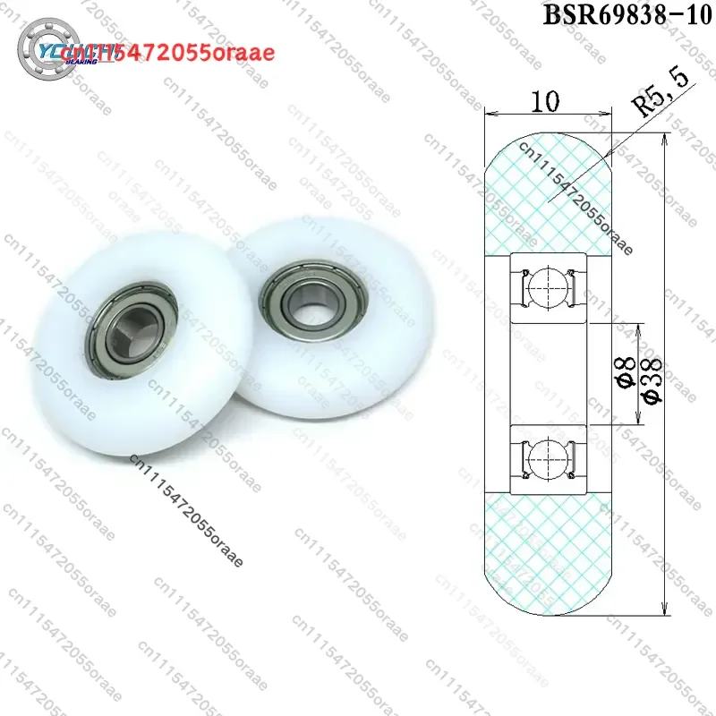 4pcs OD 38mm Rowing Machine Roller 8x38x10mm BSR69838-10 POM Rower Wheel Plastic Coated Ball Bearing Wheels 8*38*10