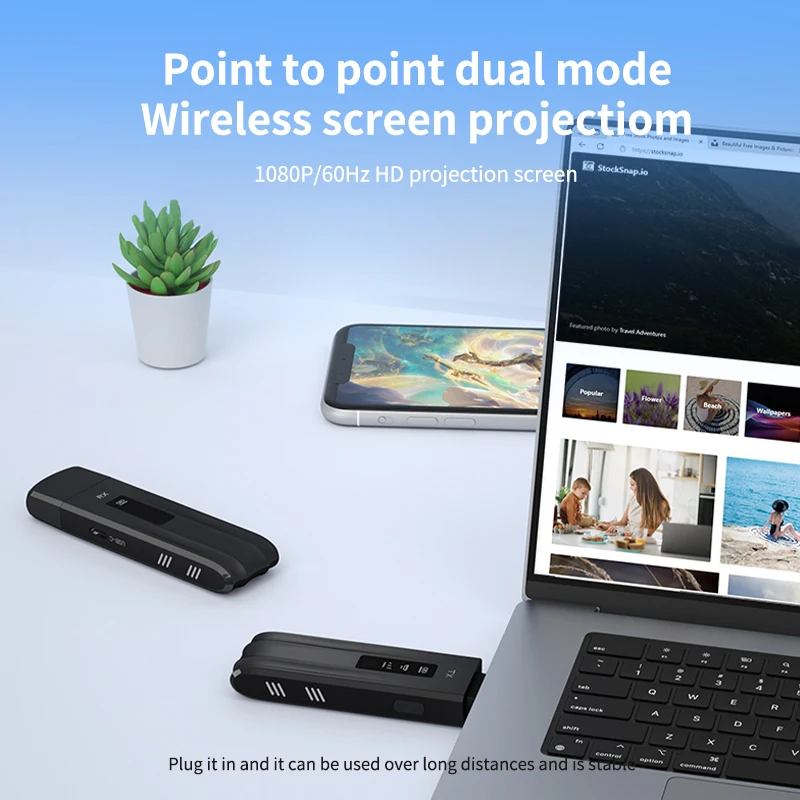 Lemorele Wireless HDMI Transceiver 1080P Display Dongle Extender Kit 50M Transmitter Receiver for Laptop TV Projector Monitor