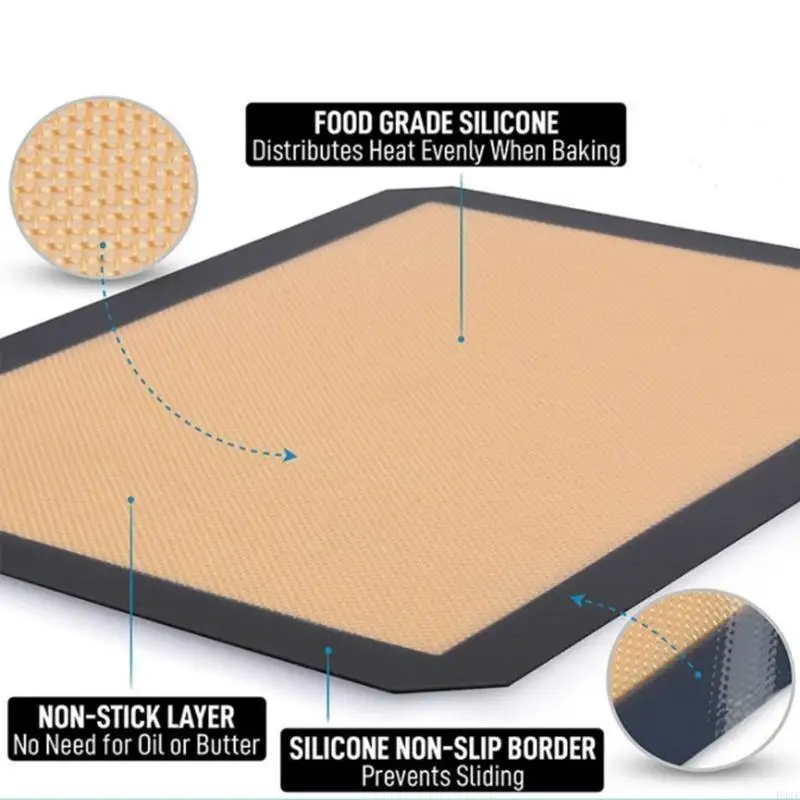 F92F Heat Resistant Silicone Baking Mats Nonstick and Reusable Oven Liner Baking Sheet for Professional Baking People