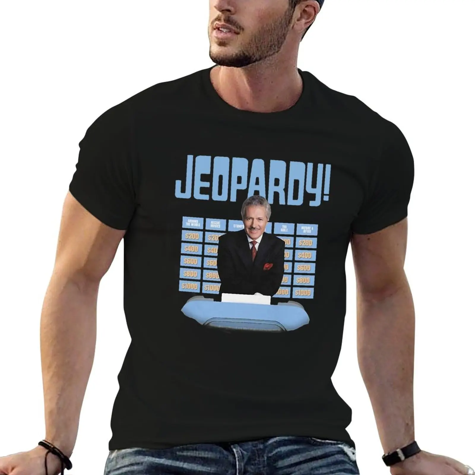 

Funny Men Oisi Store New Jeopardy Alex Trebek Jeopardy Shirt T-Shirt custom t shirt blacks t shirt men