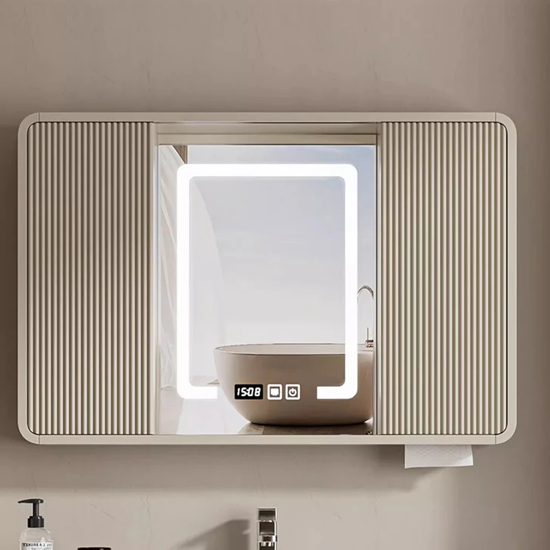 Organizador De pared con Espejo, armario De tocador con almacenamiento De Perfume inteligente, mueble nórdico para dormitorio