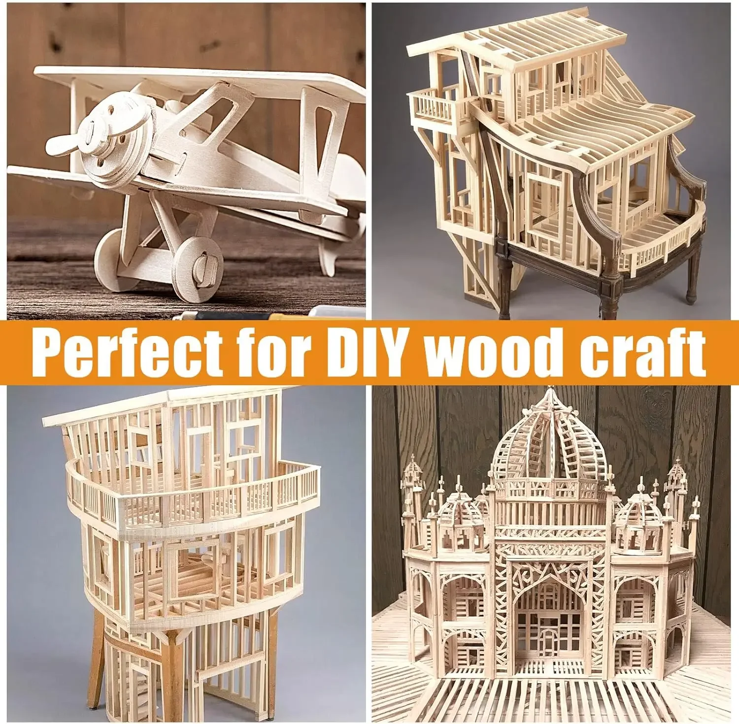 20-50pcs Balsa Wood DIY Wooden Strip Craft Square Light Wood Handcrafted Logs Soft Wood  Easy to Cut Architectural model