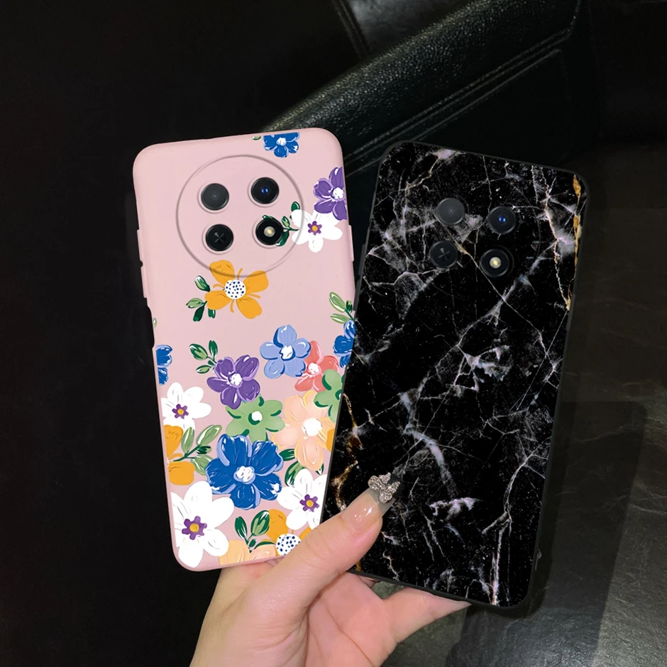 Dla Huawei Nova Y91 Y 91 pokrowiec STG-LX1 miękkie silikonowe etui na telefon Huawei Nova Y91 NovaY91 etui Smile Flower Skin Funda Coque