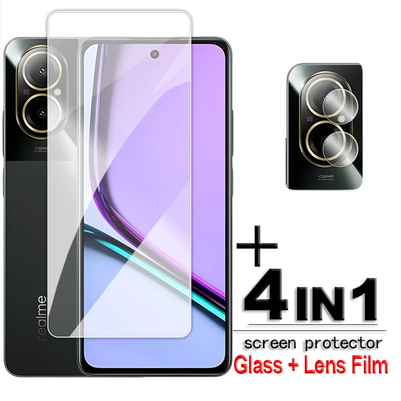 

For Realme C67 4G Glass For Realme C67 Tempered Glass 6.72 inch Full Glue Transparent Screen Protector For Realme C67 Lens Flim