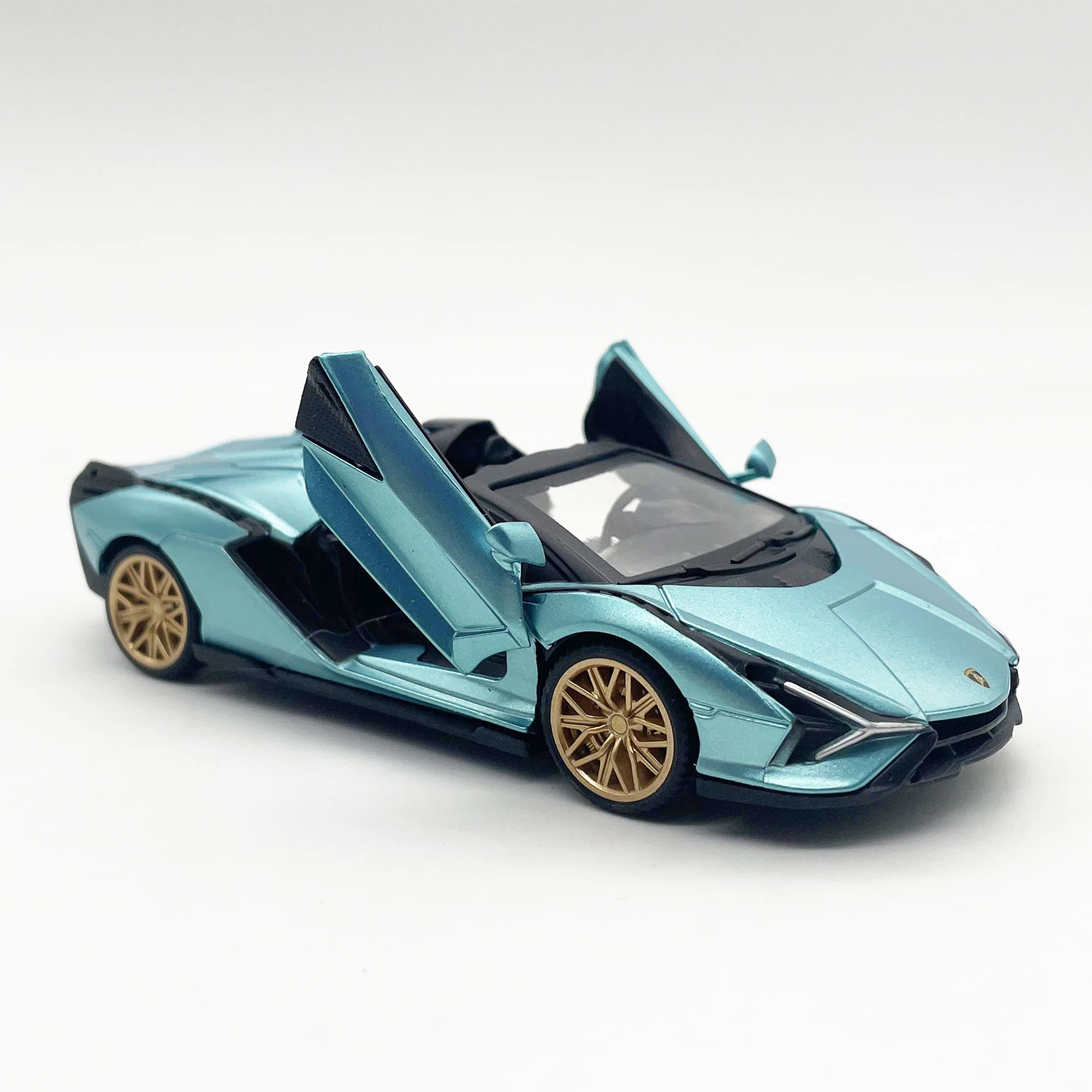 1:43 scale Lamborghini Lightning alloy simulation car model creative ornament toy, pull back can open the car door