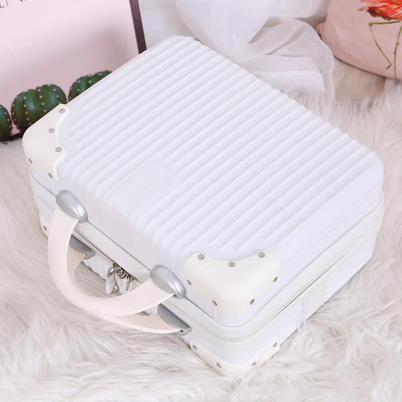 Carrying Suitcase Small Cute Women Makeup 14 Inch 16 Inch 17 Inch Cosmetic Box Mini Storage Boarding Case Travel Rolling Luggage