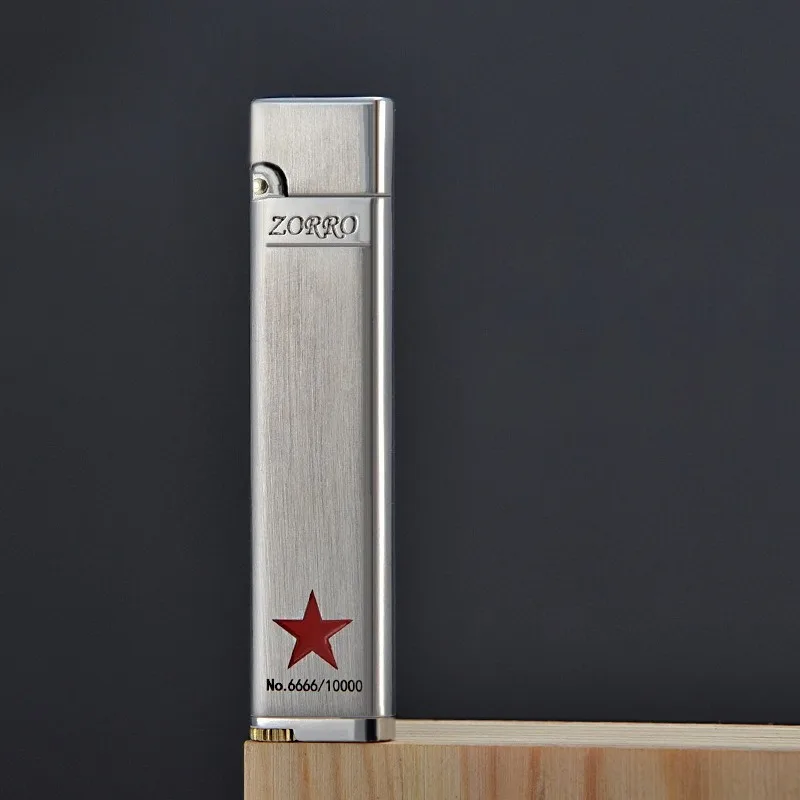 

ZORRO Ultra-thin Lighter Z668 Slim Small Narrow Machine Carved Five-star Vintage Grinding Wheel Cigarette Gadgets for Men