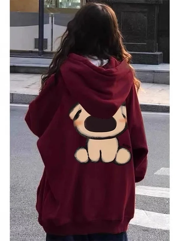 

Женская толстовка в американском студенческом стиле больших размеров (до 300 фунтов), осенне-зимняя, свободного кроя, в корейском стиле, утепленная флисовая куртка