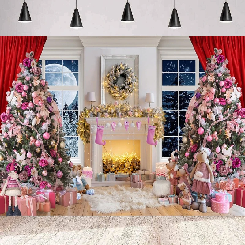 

Photography Backdrops Child Christmas Fireplace Decoration Xmas Party Christmas Fireplace Theme Background Wall Banner Decor