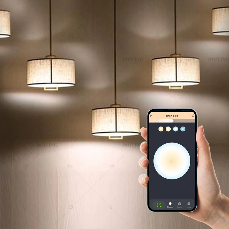 الحياة الذكية-مصباح Tuya WiFi E27 ، تطبيق LED ، تحكم صوتي خافت ، يعمل مع اليكزا ، مساعد جوجل ، V ، أضواء-وقي-