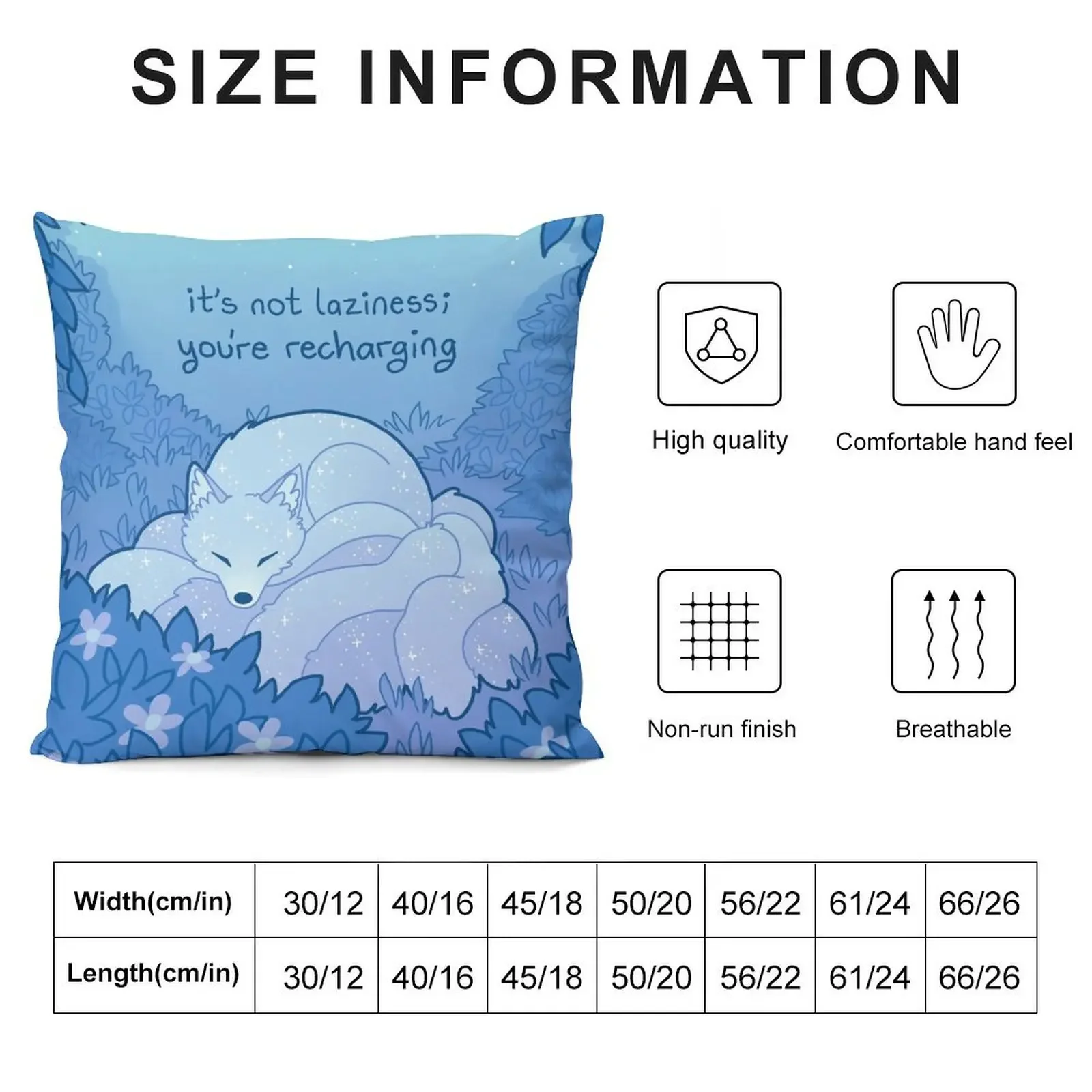 It's Not Laziness; You are Recharging Sleepy Nine Tailed Fox Kitsune Throw Pillow Pillow Covers Decorative Cusions Cover pillow