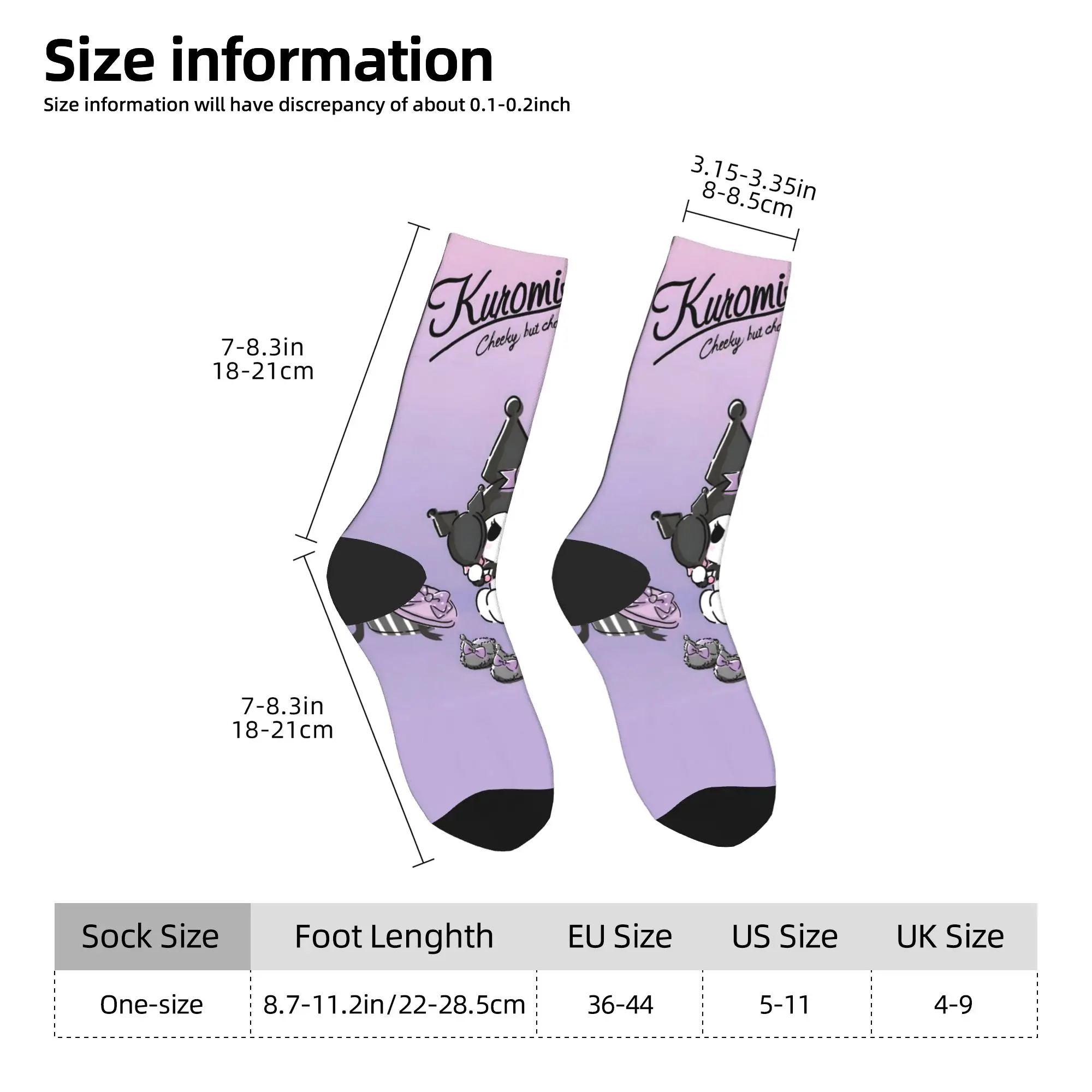 Calzini Sanrios Kuromis viola ama le calze antiscivolo da uomo Calzini da esterno di qualità Calzini invernali dal design Harajuku
