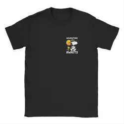 Men Women's Snoopy Adventure Awaits T Shirt Pure Cotton Clothing Vintage Short Sleeve Crew Neck Tee Shirt Classic T-Shirts