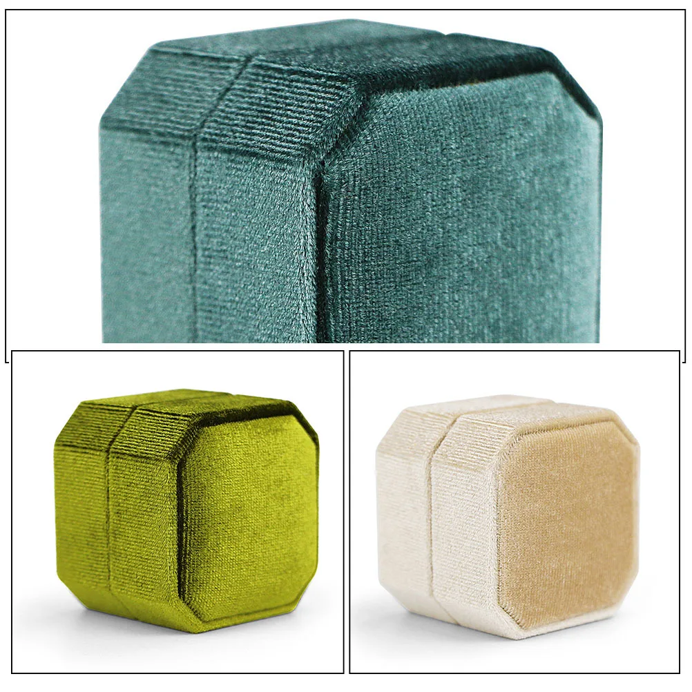 

3Pcs Corduroy Ring Boxes Style Secure Compact Proposal Wedding Engagement Jewelry Gift Boxes Wedding Ring Box