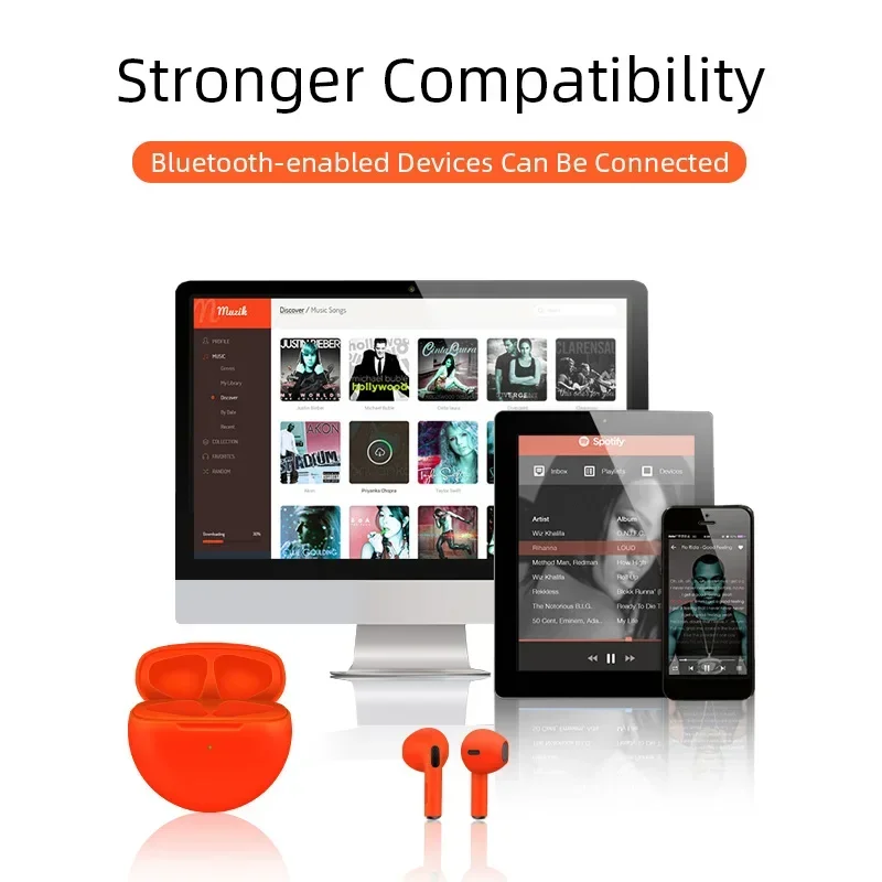 TWS-наушники Pro6, Bluetooth-наушники с микрофоном, 9D стерео, Pro 6, наушники для Xiaomi, Samsung, Android, Беспроводная Bluetooth-гарнитура