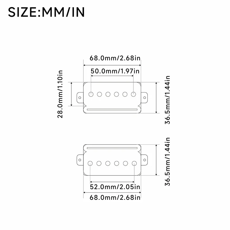 Guitar Humbucker P90/Mini Blade Dual Bobbin Pickup with  4 Conduct Output Cable Coil Splitting Black