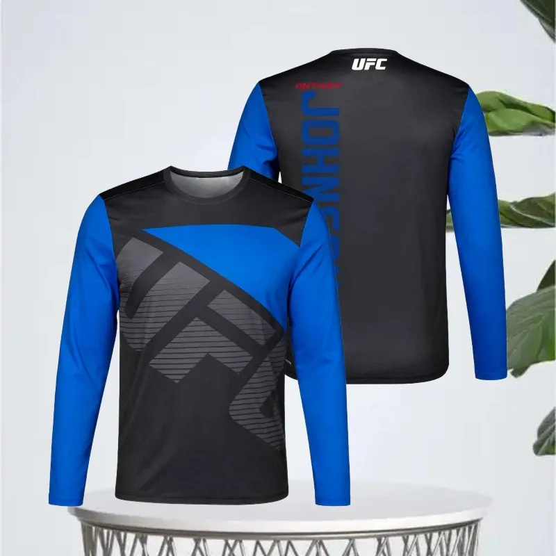 

MOTO-Последняя бестселлерная дышащая, модная, быстрая мужская спортивная футболка с длинными рукавами UFC для борьбы и бокса