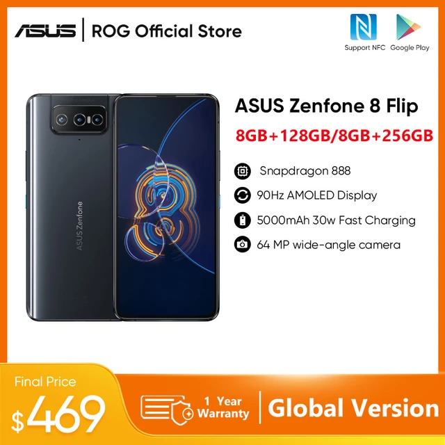 Global Version ASUS Zenfone 8 Flip Phone Snapdragon 888 6.67'' 8GB RAM 128GB  ROM 5000mAh NFC 90Hz 5G Mobile Phone