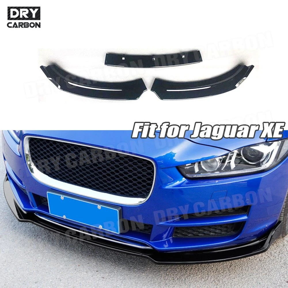 

Глянцевая черная защитная накладка (сплиттер) на передний бампер в стиле B для Jaguar XE 2017-2018