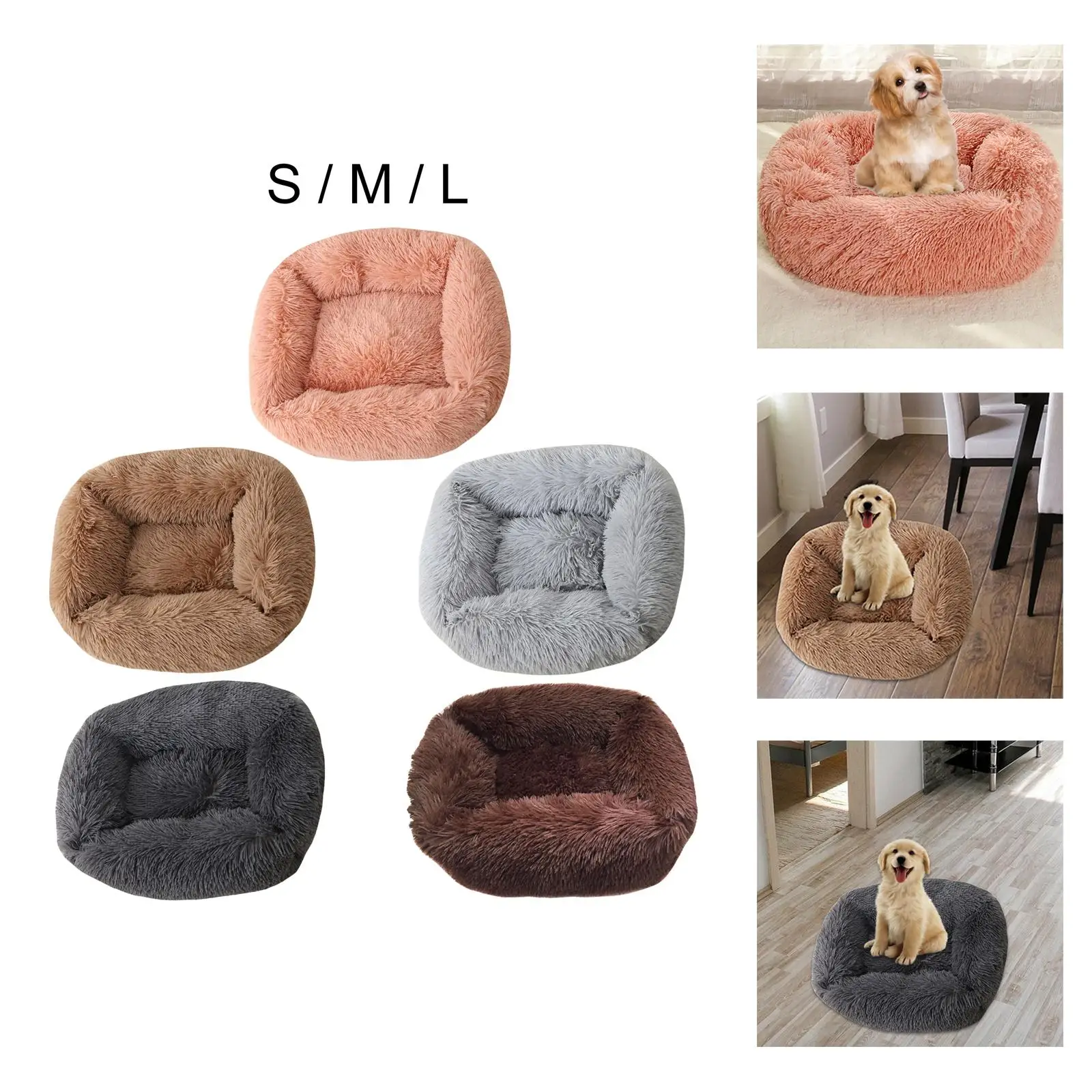 Coussin de lit pour chien et chat, chenil rectangulaire chaud, facile à nettoyer, pour l'hiver