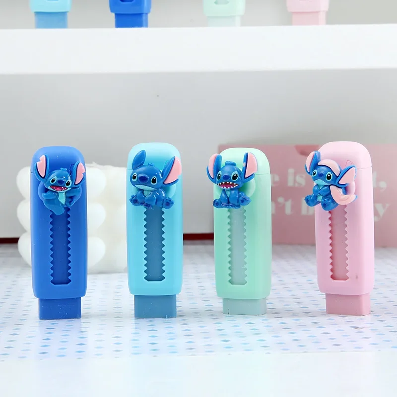 Stitch Push Pull Eraser Cartoon Resin Correction Erasers Writing Pencil Clean Up Students Stationery Office School Supplies