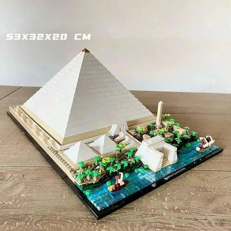 In Stock 1476pcs The Great Pyramid of Giza Building Blocks Famous Model City Architecture Street View Bricks Set Toys Gift