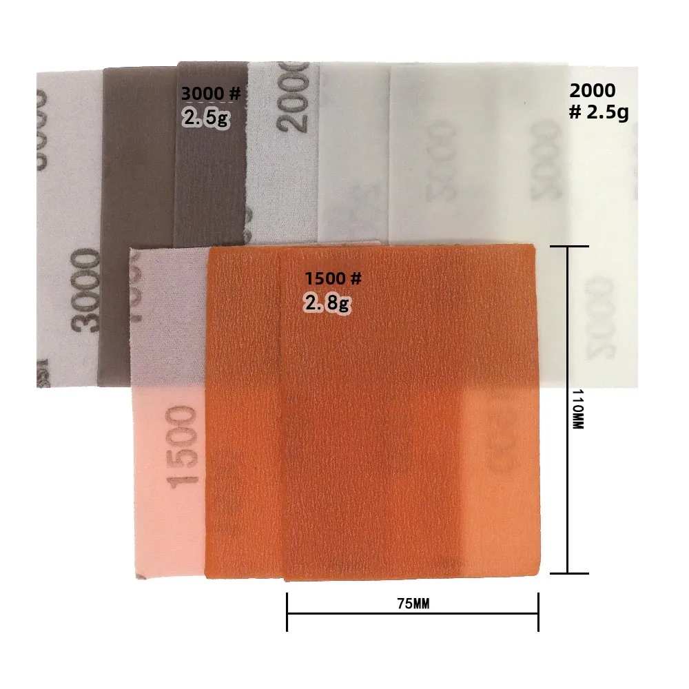 20pcs 75 * 110mm FV disco de arena de película fina papel de arena impermeable suave 600 a 5000 grava para pintura de automóviles húmeda / seca