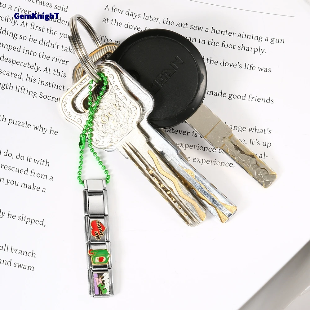 Fashion Fit 9 mm italienisches Charm-Telefonseil aus Edelstahl mit bunten Perlen, Kette, Schlüsselanhänger, Schmuckherstellung, DIY-Geschenk für Frauen – Detail 2
