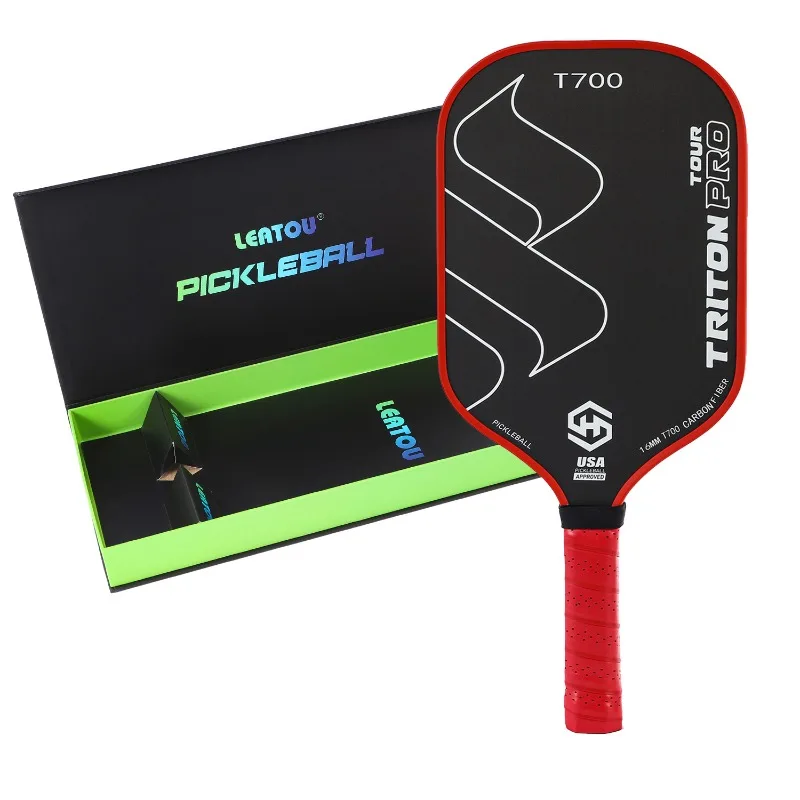 1pc T700 Pickleball Paddle Carbon Fiber Frosted Rough Silent Color Box Set Coach Game Pickleball Tournament-Use